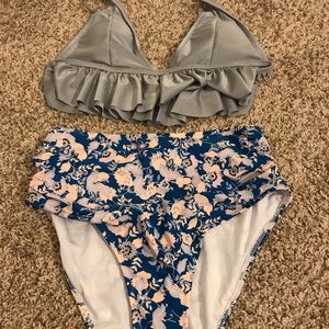 Cupshe high waisted two piece bathing suit